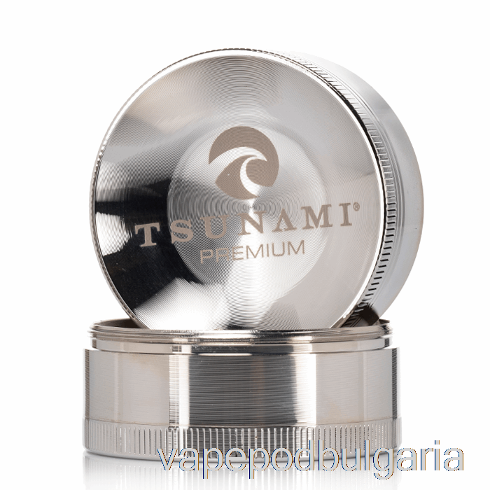 Vape 10000 Дръпки Tsunami 2.4inch 4-piece Sunken Top Grinder Silver (63mm)